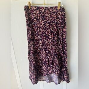 GAP Pink and Blue Floral Midi Skirt Size 6